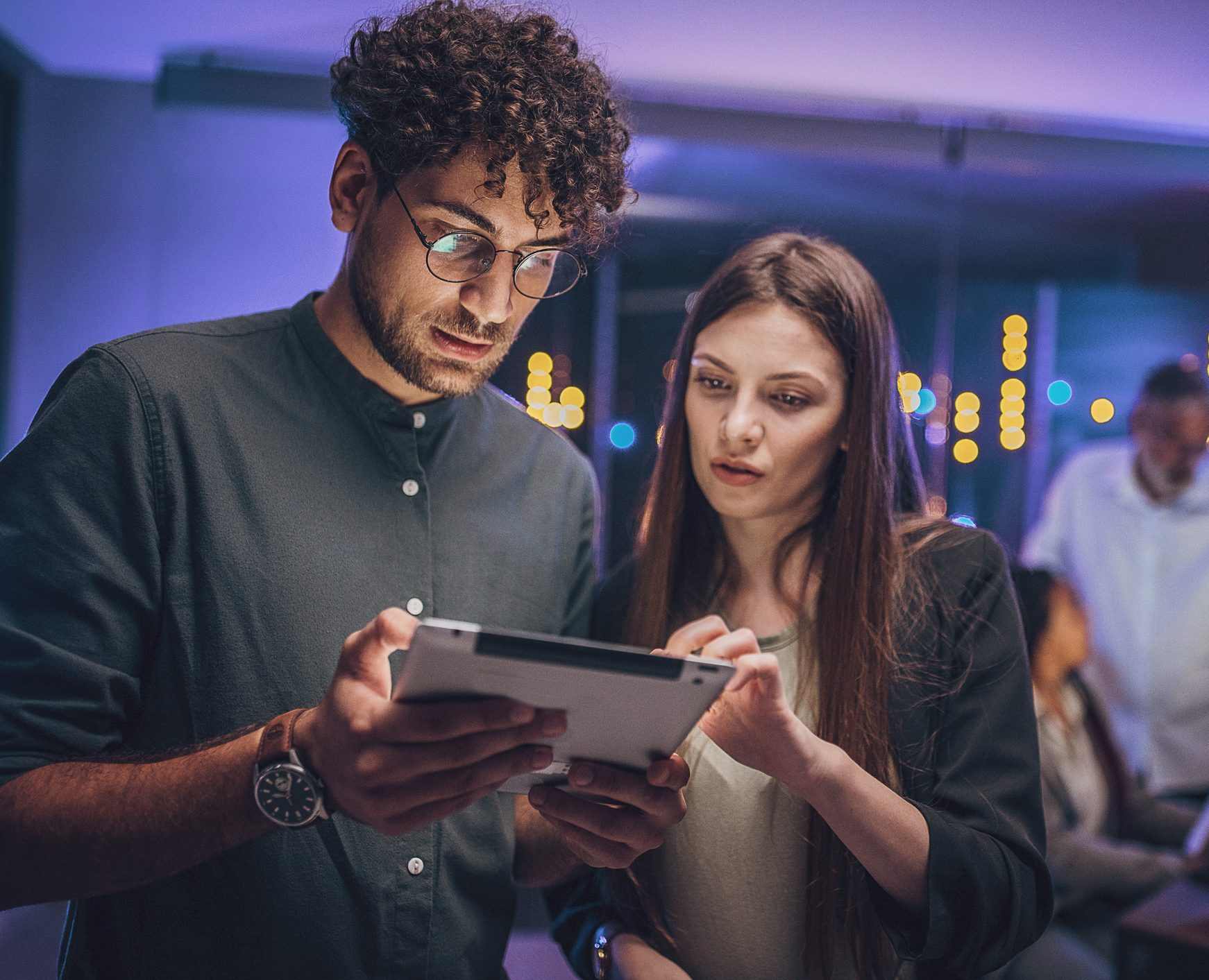Maintenance engineers in server room